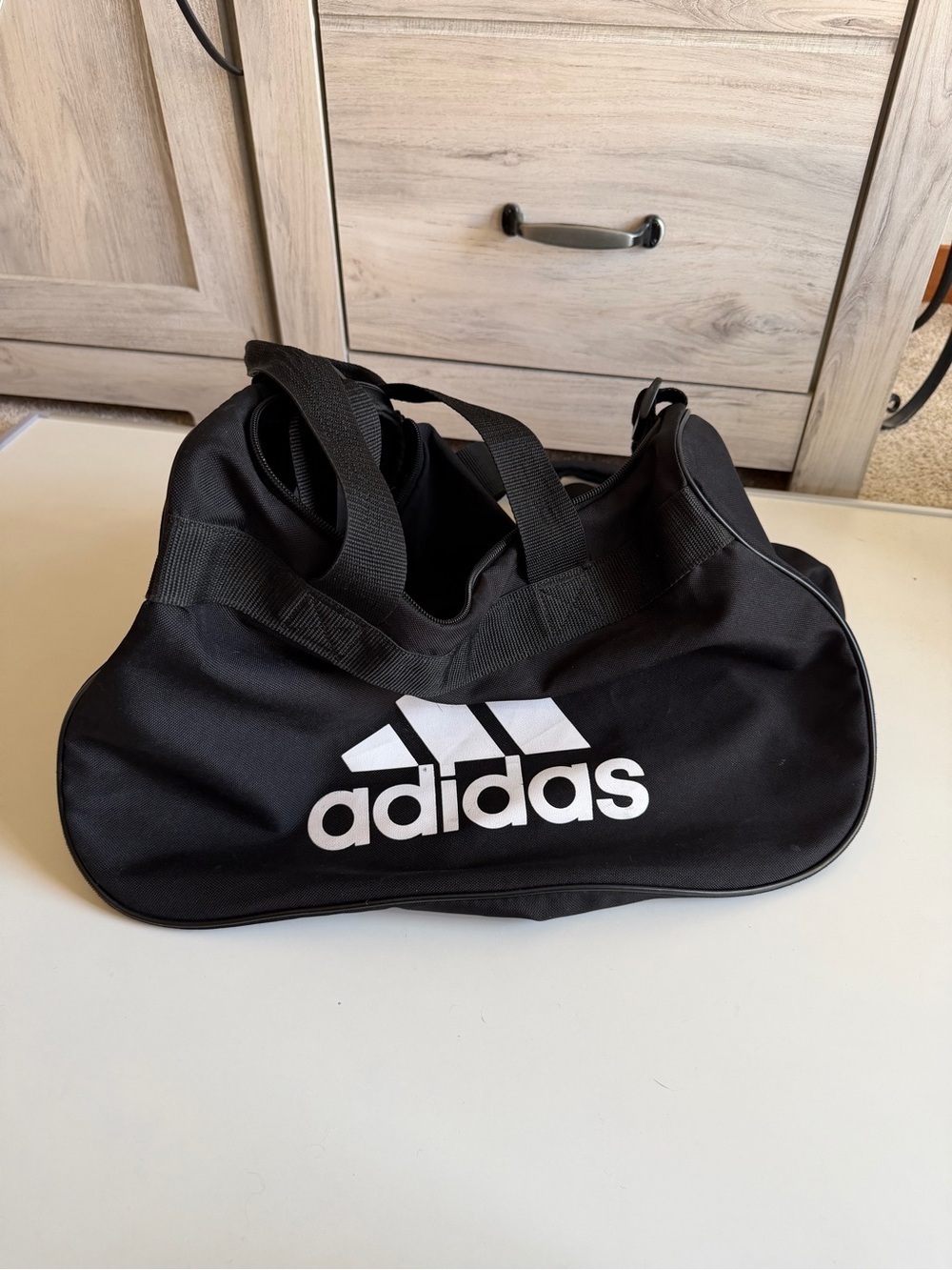 Classic adidas Black and White Small Duffel Bag